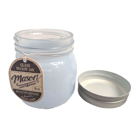 Tabletops Unlimited Mason Jar Blue Glass Multipurpose Storage Craft 8oz Gift NEW - Picture 6 of 7